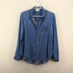 Anthropologie Cloth & Stone Denim Button up Shirt Size Small